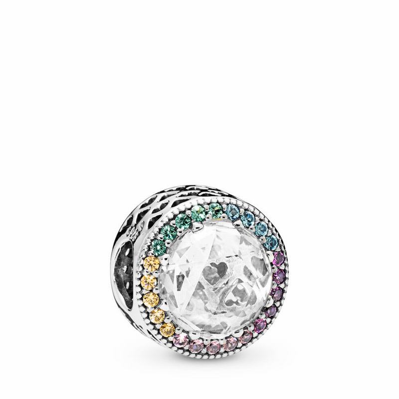 Pandora Australia Multi-Color Radiant Hearts Charm - Sterling Silver | ZHFKBU589